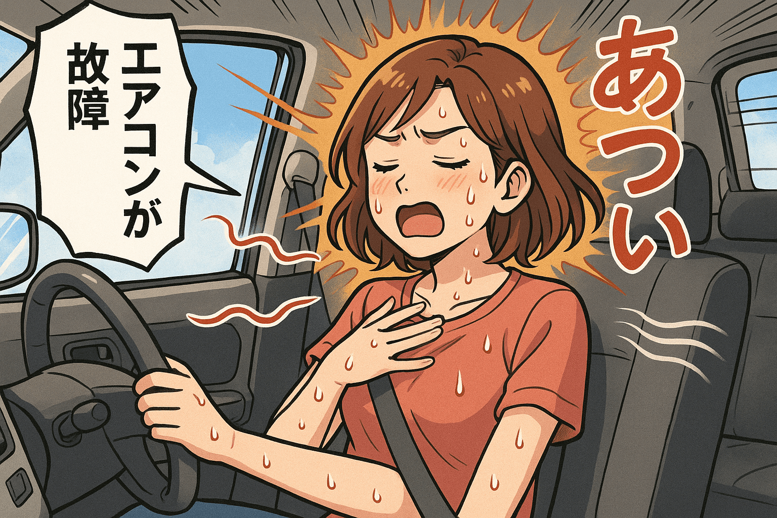 エアコンが壊れたイラスト