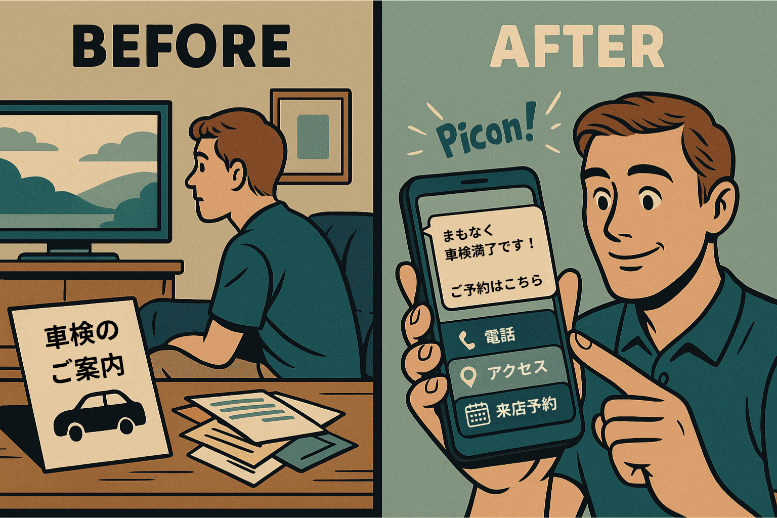LINE公式アカウント_車検の案内
