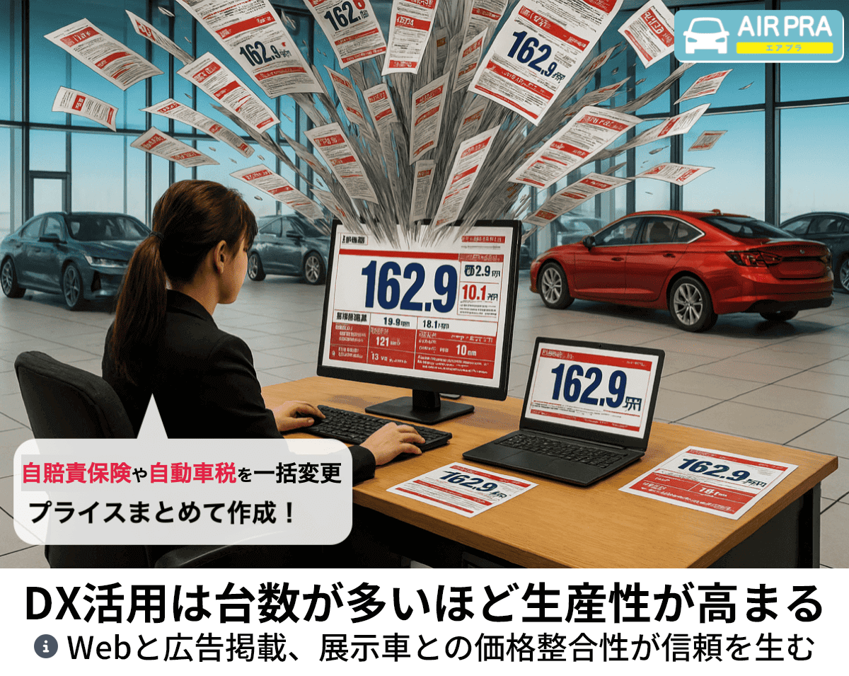 プライスボードはエアプラで一括更新